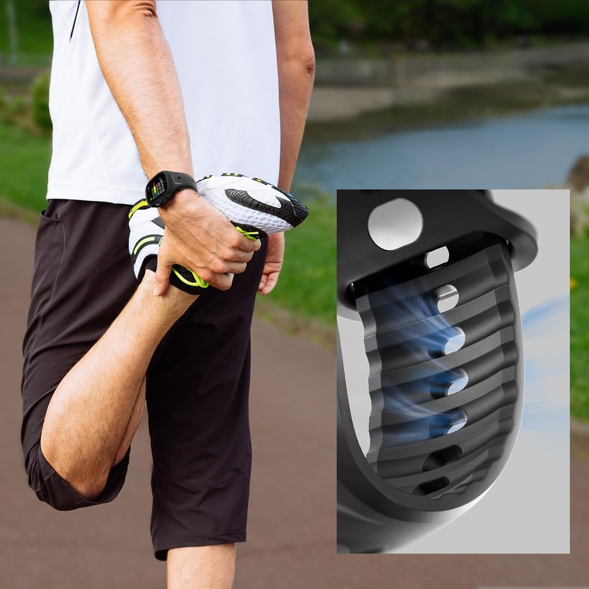 Oryginalne etui z paskiem od marki Spigen z serii Liquid Air Pro do Apple Watch 10 (46 mm), czarne